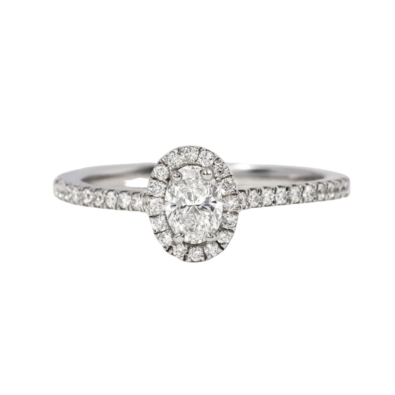 0.20 Carat Oval Diamond Halo Engagement Ring