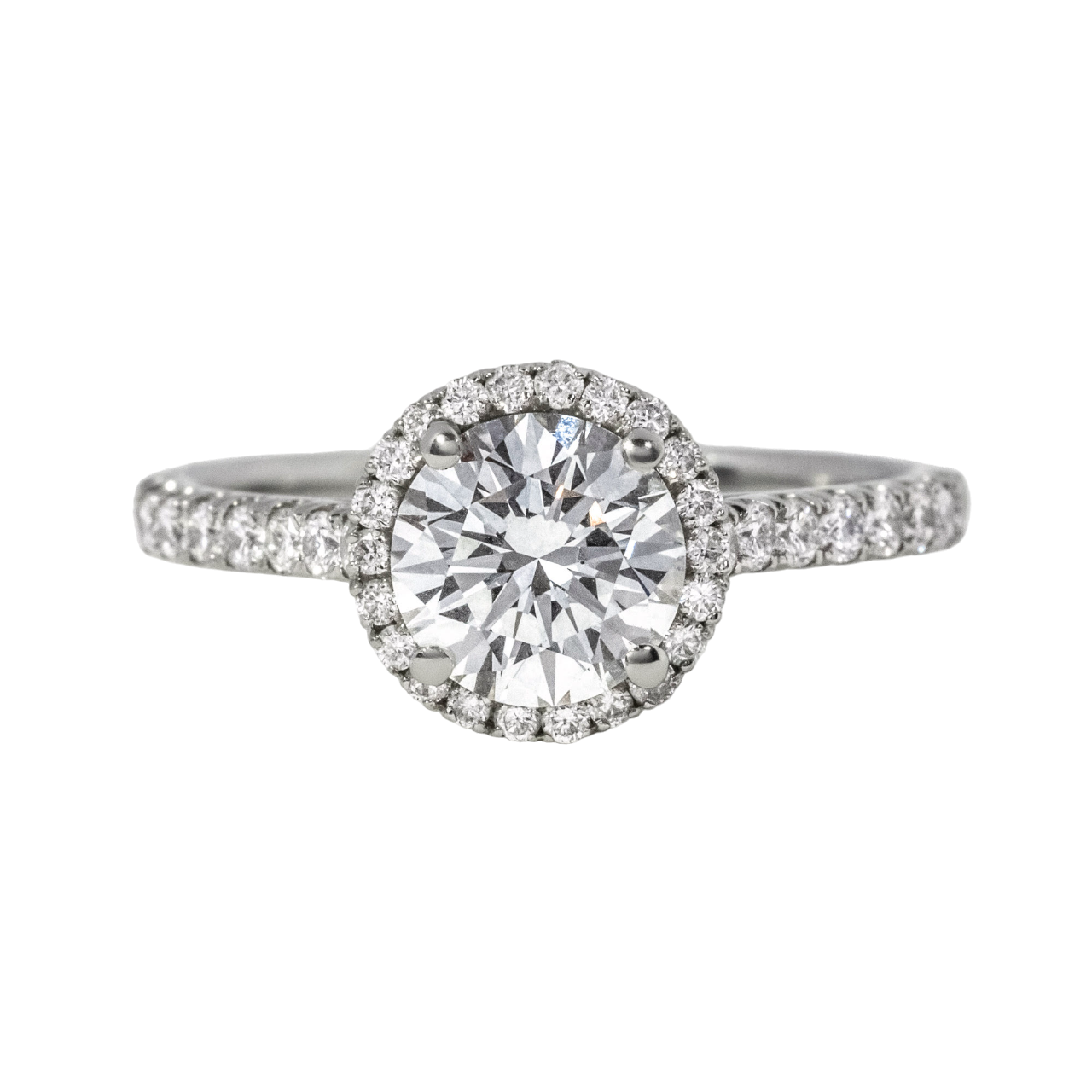 Halo Engagement Ring Round Lab Diamond - 1.00ct