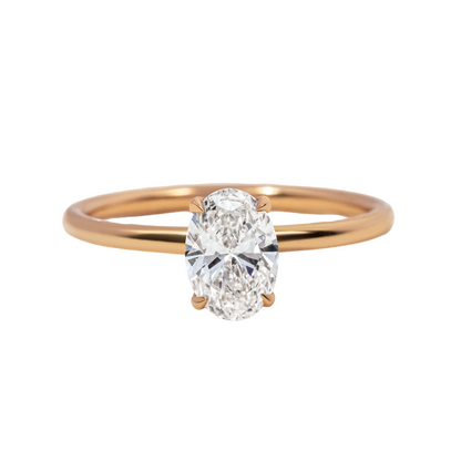 Oval Hidden Halo Rose Gold Lab Grown Engagement Ring- 0.79ct