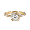 Round Lab Diamond Yellow Gold Halo Engagement Ring- 0.70ct