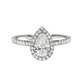 Pear Diamond Halo Lab Grown Engagement Ring 0.71ct