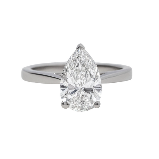 Solitaire Pear Engagement Ring- 2.08ct