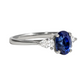 Oval Blue Sapphire Trilogy Engagement Ring - 1.75ct