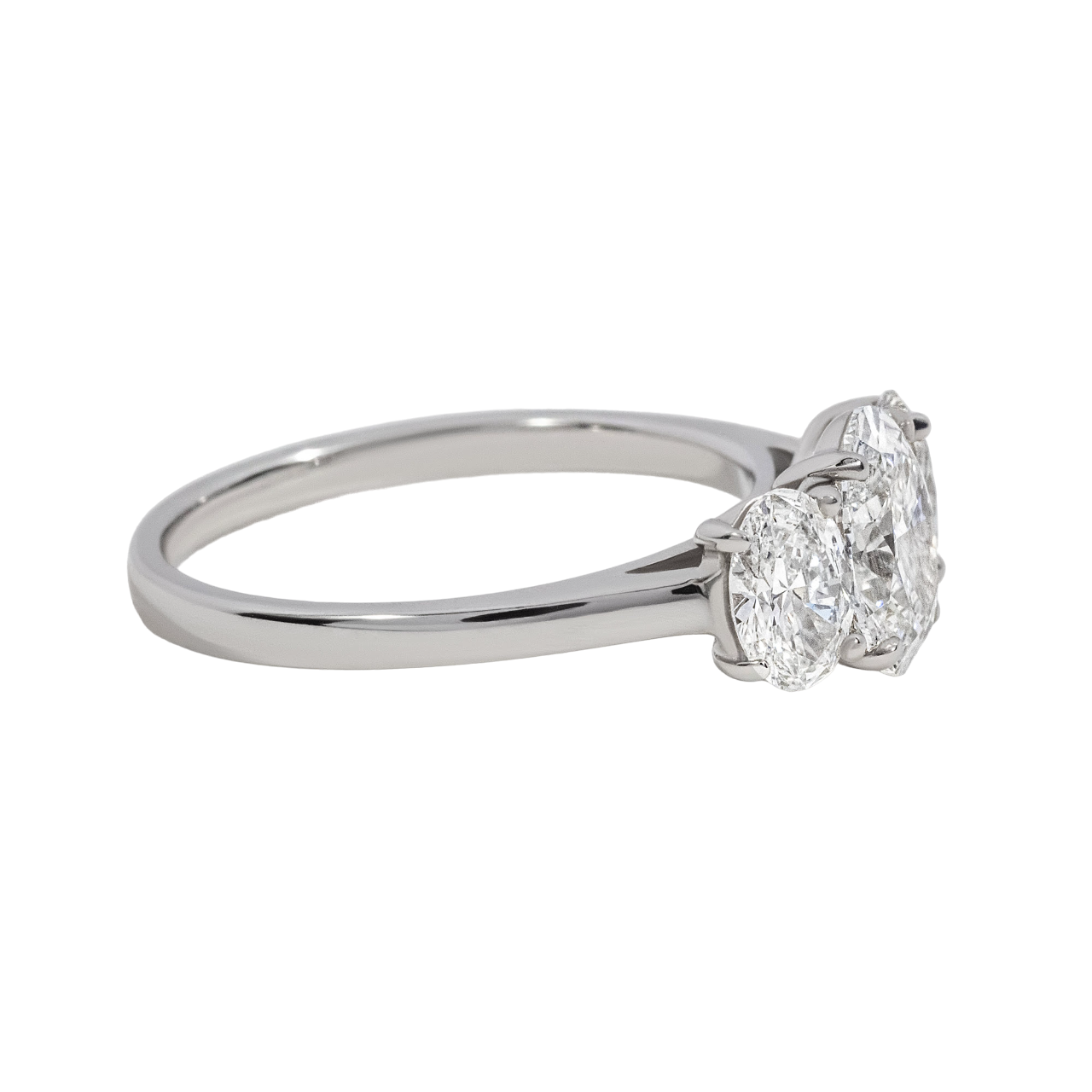 Oval Trilogy Lab Grow Diamond Engagement Ring