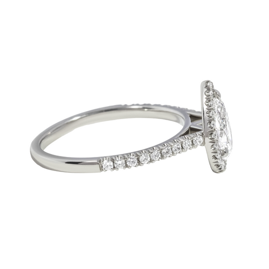 Pear Diamond Halo Lab Grown Engagement Ring 0.71ct