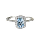Cushion Cut Aquamarine In Diamond Halo- 1.00ct