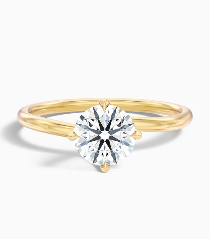 Alia 2 Carat Round Solitaire Lab Grown Engagement Ring in 10k Rose Gold