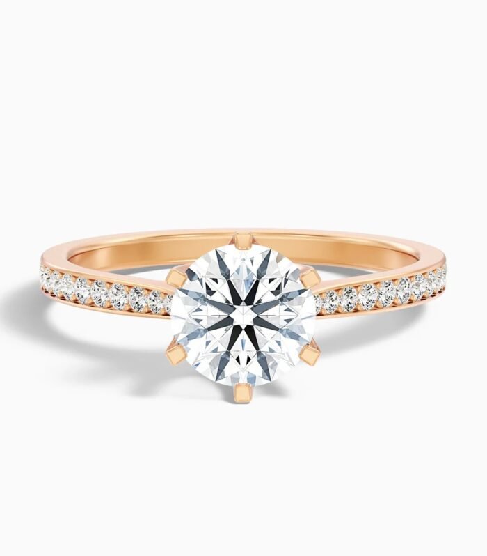 Ada 2 Carat Round Solitaire Lab Grown Engagement Ring in 10k Rose Gold
